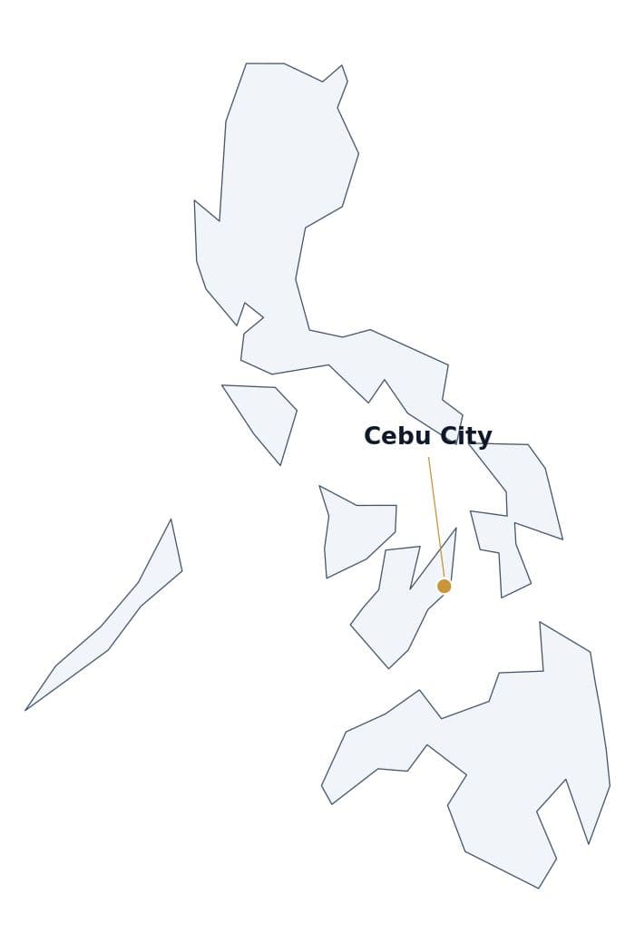 Map of the Philippines with Cebu City marked