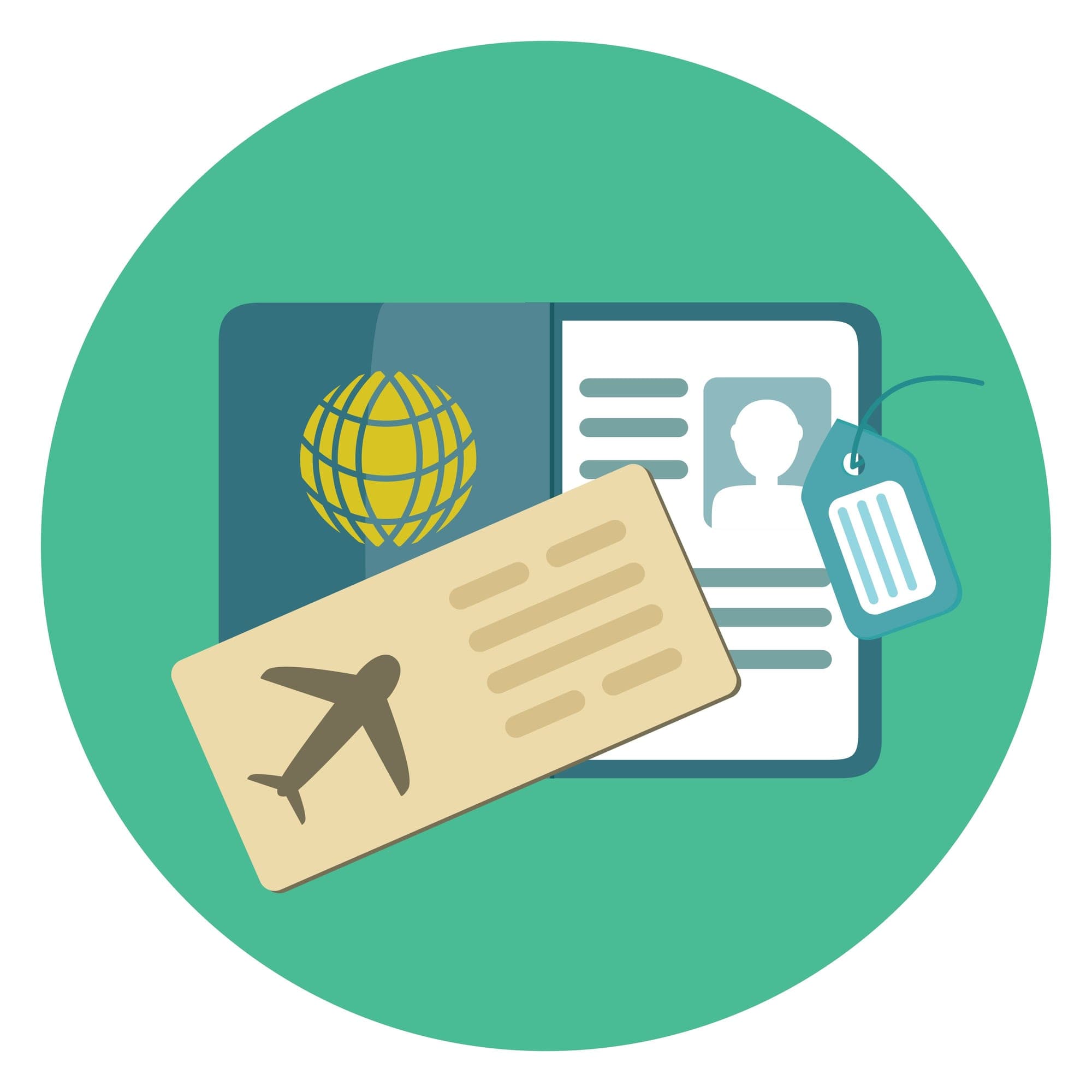 Passport pages with visa stamps