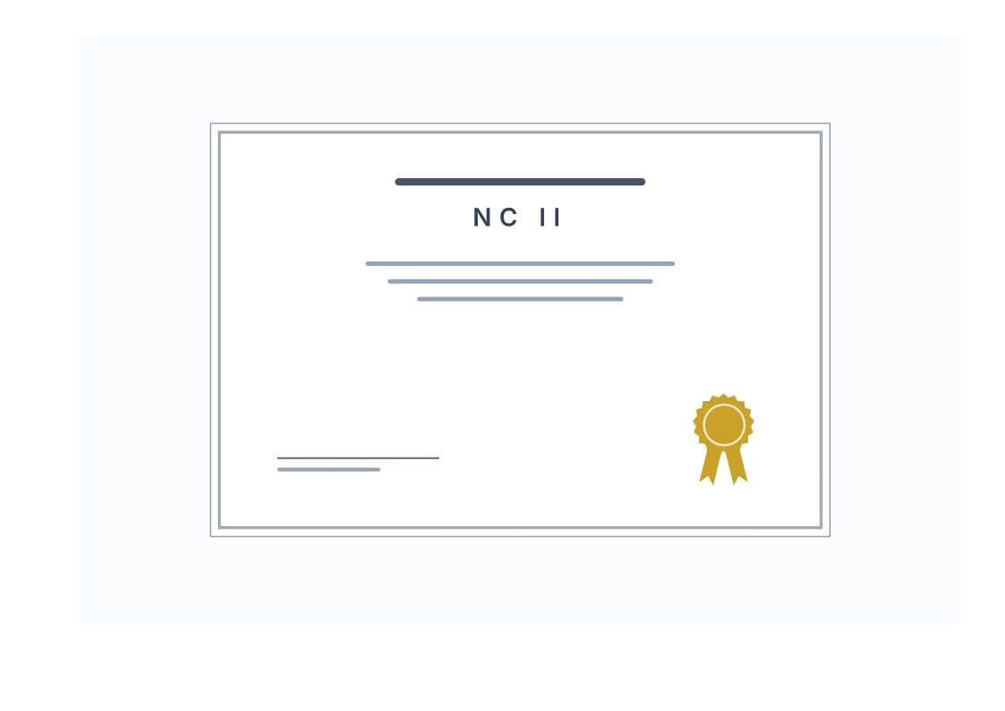 Illustration of an NC II caregiving qualification certificate